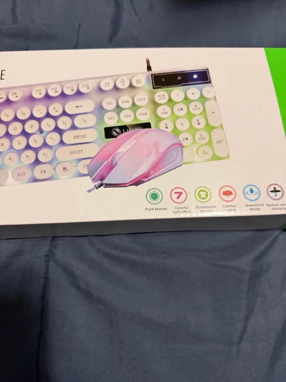 GTX300 Pink Rainbow Backlit Keyboard & Mouse Combo
